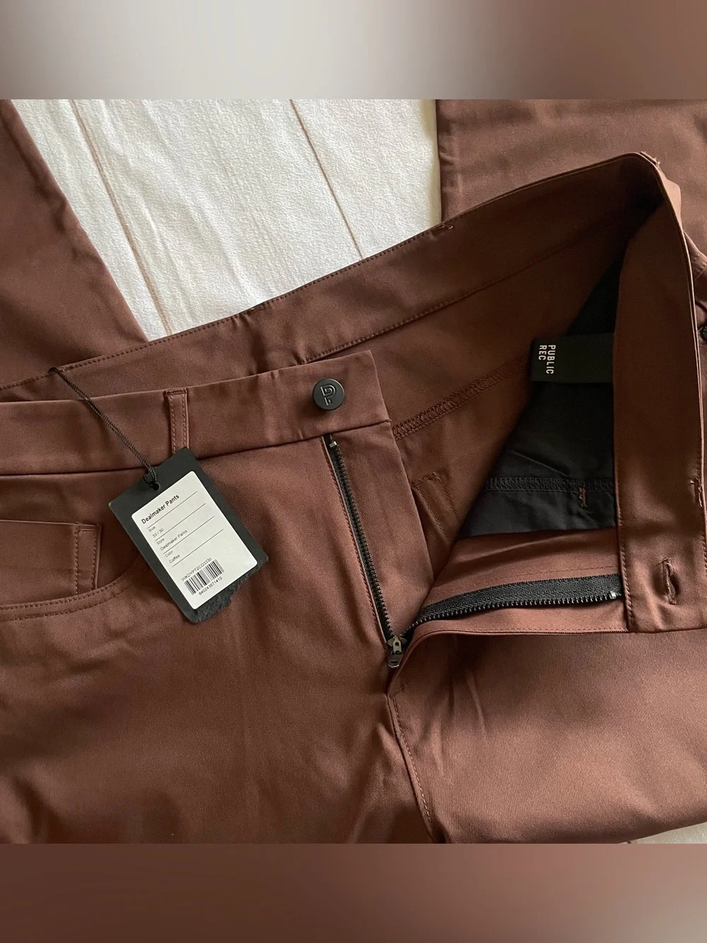 NEW Public Rec Dealmaker 5-pocket Pants Mens 33x30 Coffee Brown Golf Performance